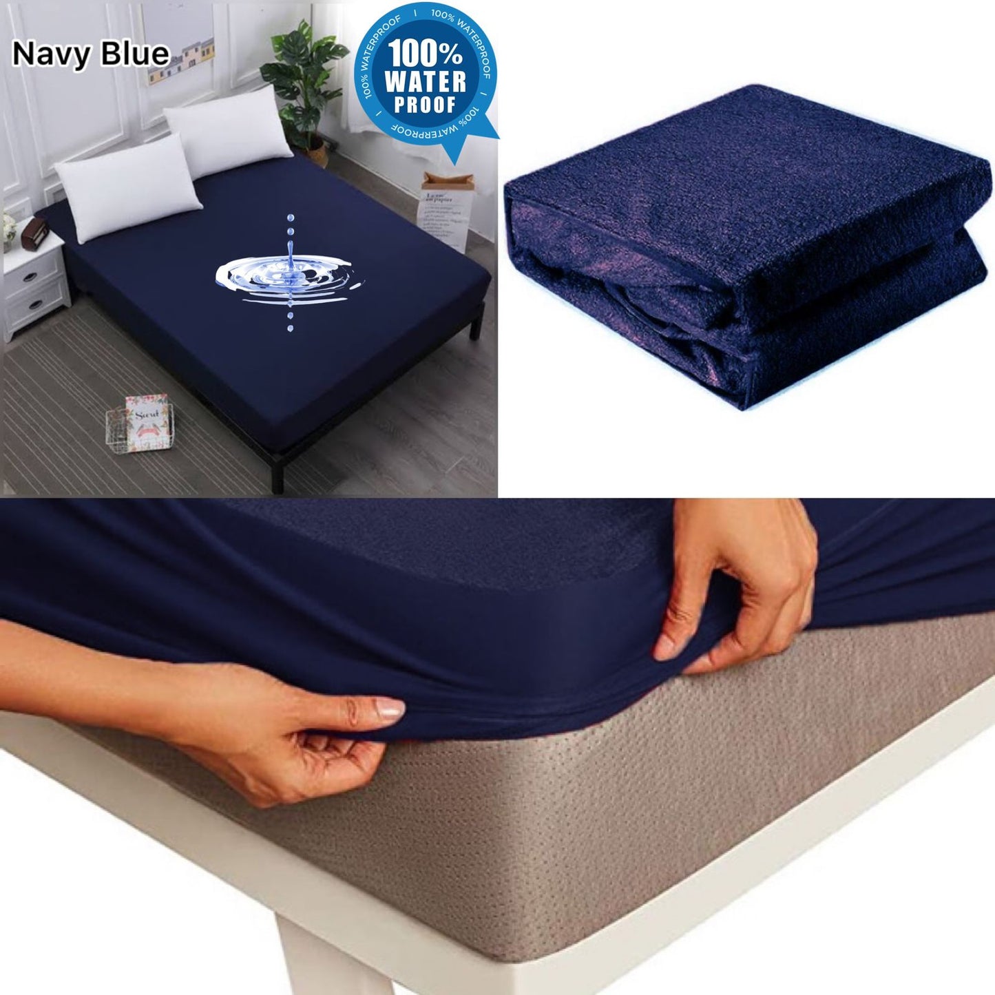 Premium Terry Cotton Waterproof Fitted Mattress Protector